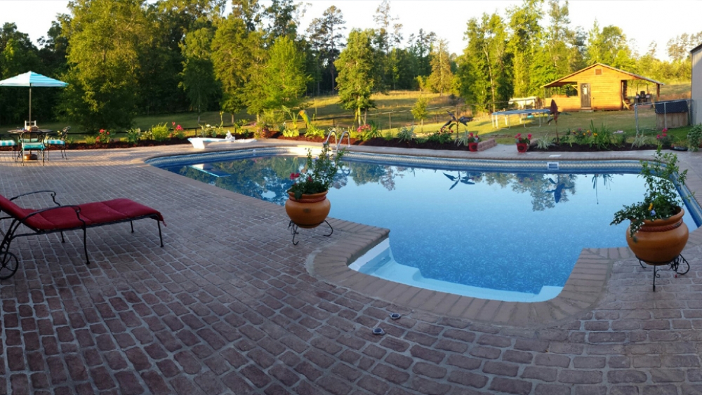 Swimming Pool with Stencilled Brick